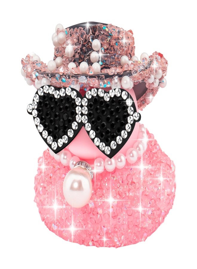 wonuu Diamond Rubber Duck Car Ornaments Duck Car Dashboard Decorations for Cool car Accessories with, Pink Diamond - Image 1